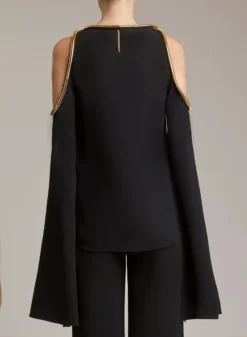 TUBOGAS CUTOUT BLOUSE -ELIESAAB SHOP 13393 BLACK 3 scaled