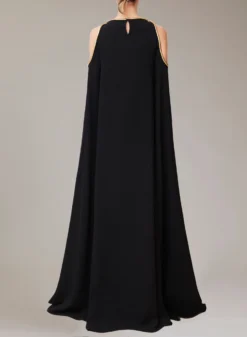 TUBOGAS CUTOUT CAPE DRESS 5 TUBOGAS CUTOUT CAPE DRESS -ELIESAAB SHOP 13394 BLACK 3 scaled