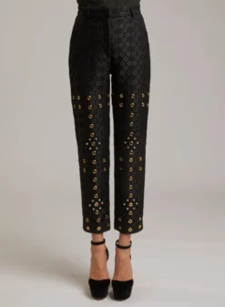 STUDDED MACRAMÉ PANTS