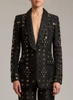 STUDDED MACRAMÉ BLAZER