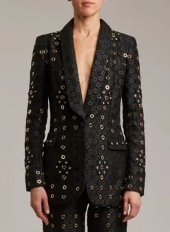 STUDDED MACRAMÉ BLAZER