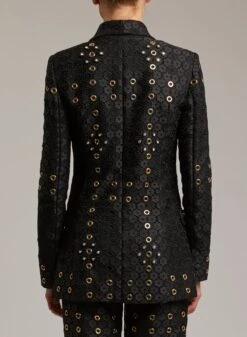 STUDDED MACRAMÉ BLAZER 5 STUDDED MACRAMÉ BLAZER -ELIESAAB SHOP 13404 BLACK 3