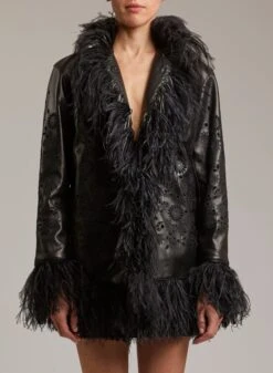 FEATHER LEATHER JACKET