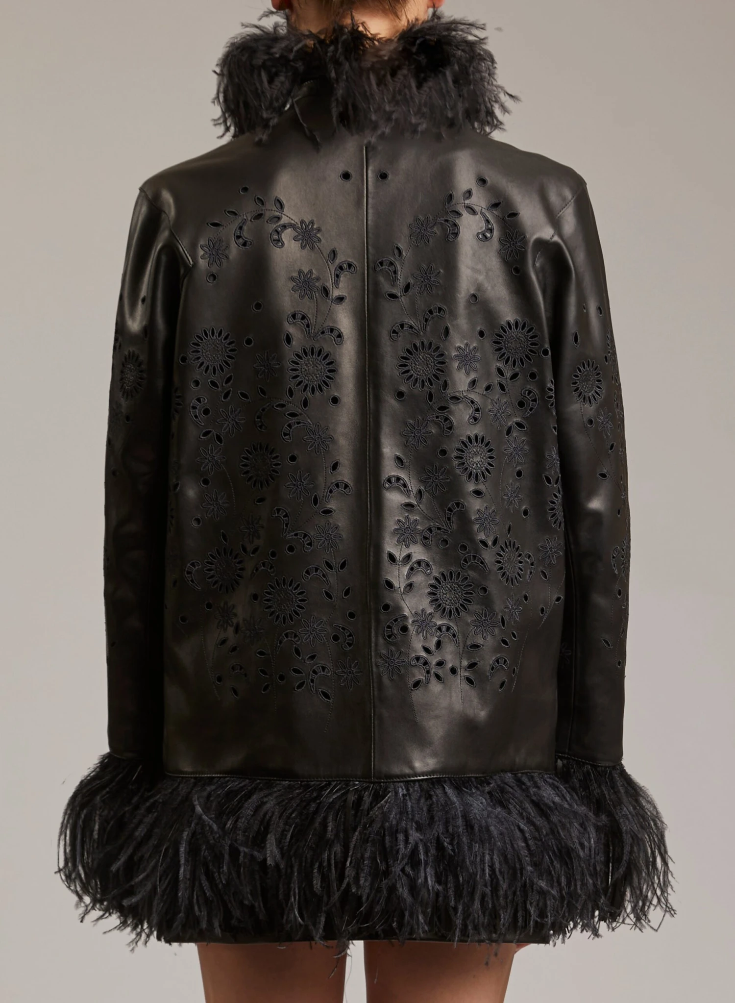 FEATHER LEATHER JACKET 3 FEATHER LEATHER JACKET - Image 3