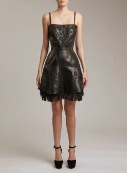 LEATHER SHORT DRESS