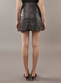 Leather Skirt -ELIESAAB SHOP 13633 WHITE BLACK 3 scaled