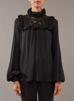 Lace Blouse -ELIESAAB SHOP 13696 BLACK 4 scaled