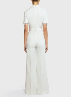 Gold Stud Trim Jumpsuit 5 Gold Stud Trim Jumpsuit -ELIESAAB SHOP 15027 Gardenia 3 scaled
