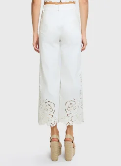 Embroidered Cropped Cotton Pants 5 Embroidered Cropped Cotton Pants -ELIESAAB SHOP 15051 Gardenia 3 scaled