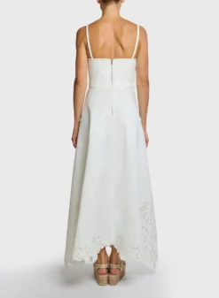 Embroidered Cotton Drill Dress 5 Embroidered Cotton Drill Dress -ELIESAAB SHOP 15052 Gardenia 3 scaled