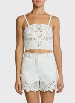 Embroidered Cotton Drill Top