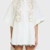Floral Embroidered Cotton Shirt