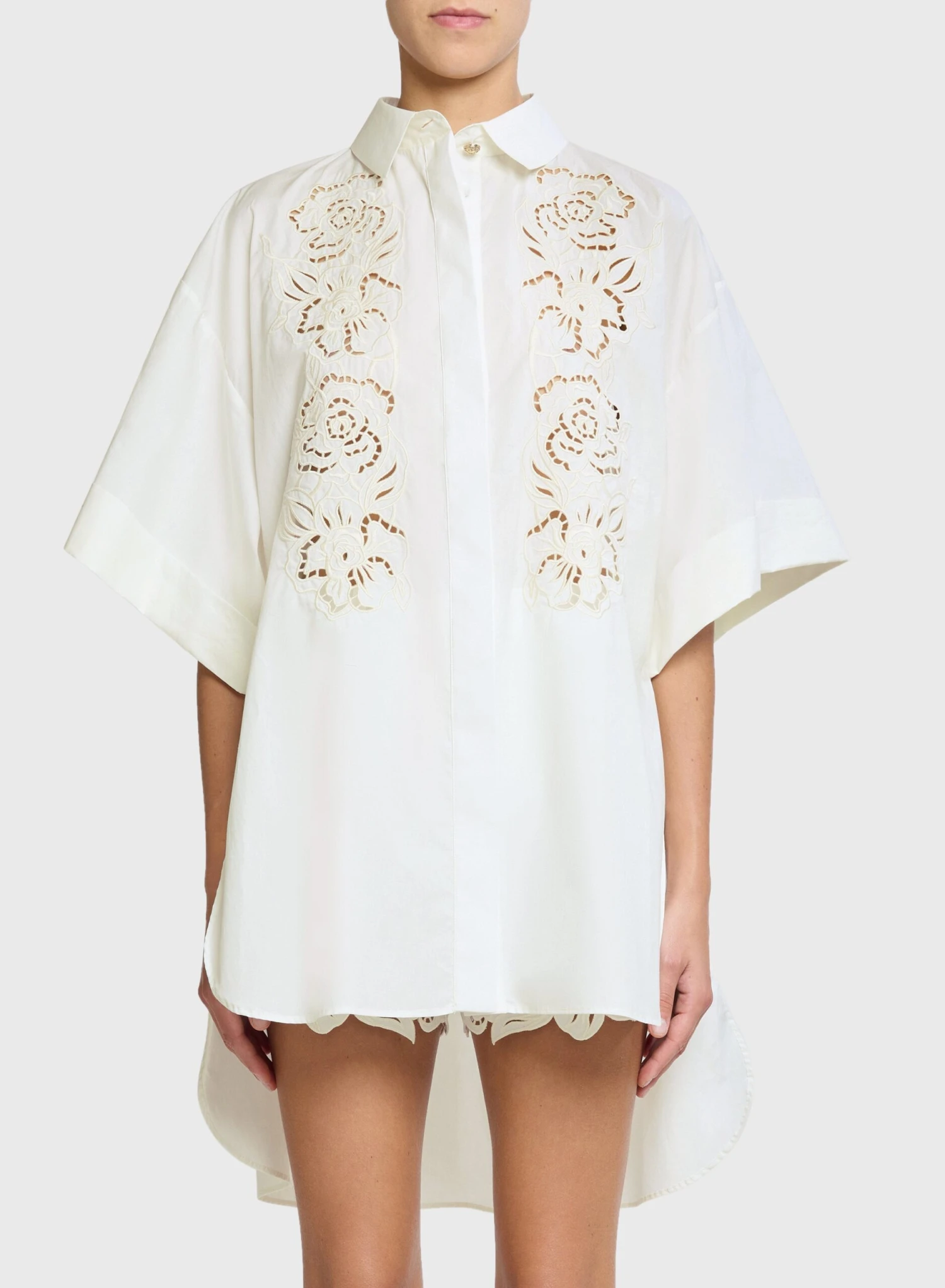 Floral Embroidered Cotton Shirt 1 Floral Embroidered Cotton Shirt