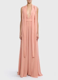 V-Neck Silk Jumpsuit 7 V-Neck Silk Jumpsuit -ELIESAAB SHOP 15123 Pale 20Blush 4 scaled