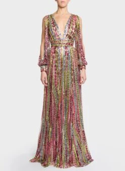 Garden Embroidered Long Dress