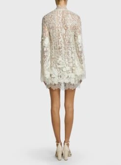Embroidered Flared Lace Dress -ELIESAAB SHOP 15211 Moonflower 3