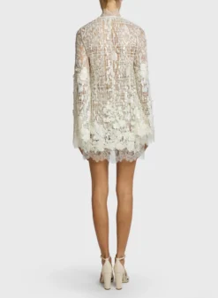 Embroidered Flared Lace Dress -ELIESAAB SHOP 15211 Moonflower 3 scaled
