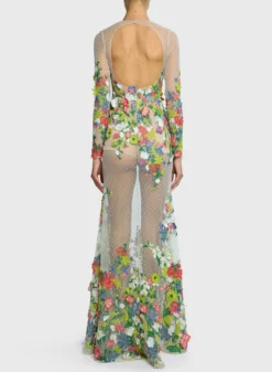 Floral Plumetti Tulle Dress -ELIESAAB SHOP 15218 Multicolor 3 scaled