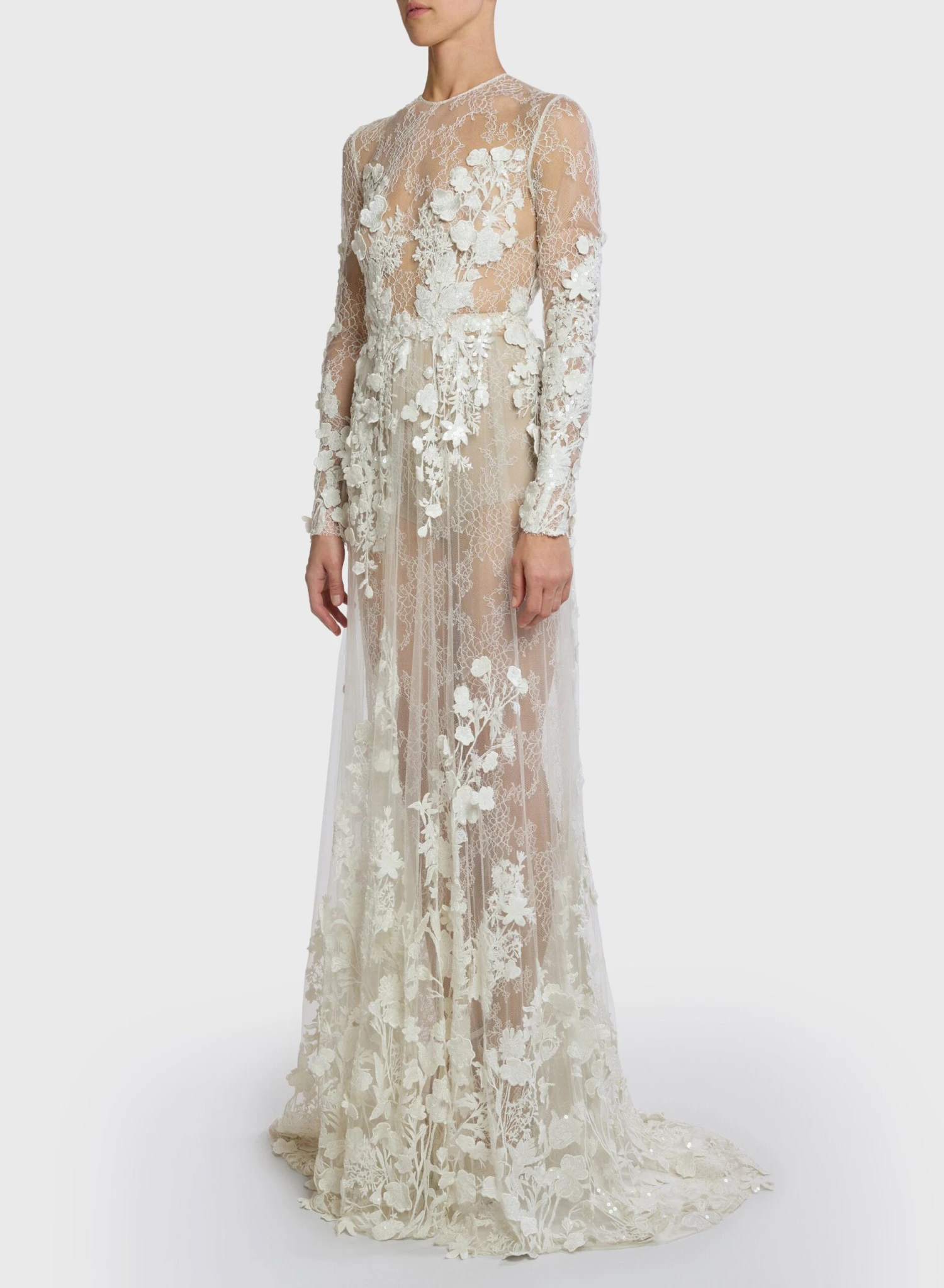 Embroidered Plunge Lace Dress 2 Embroidered Plunge Lace Dress - Image 2