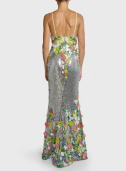 Sequin Embroidered Tulle Dress 5 Sequin Embroidered Tulle Dress -ELIESAAB SHOP 15225 Silver 20Mutlicolor 3 scaled
