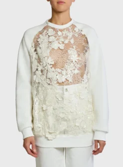 Lace Embroidered Sweatshirt