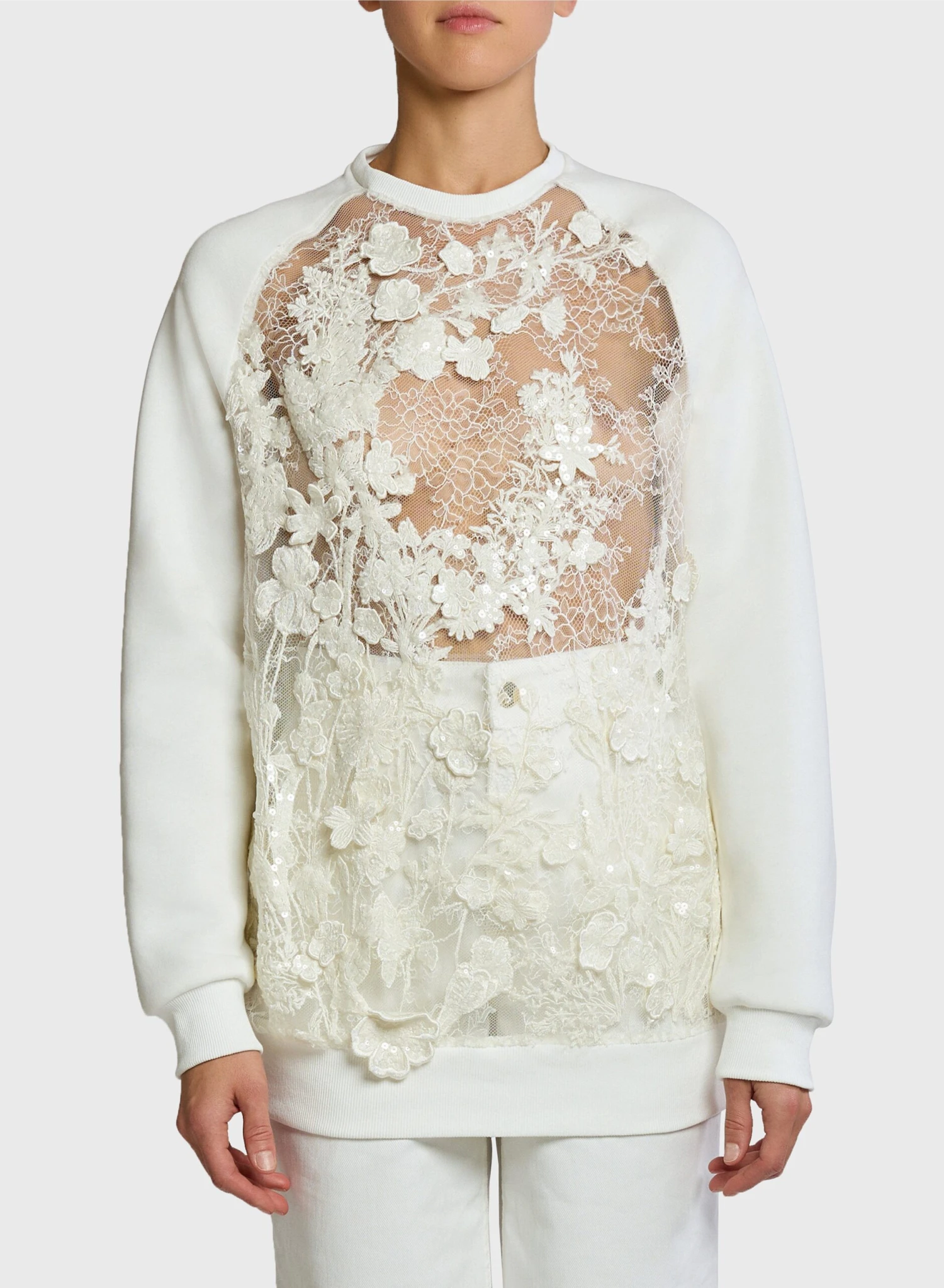 Lace Embroidered Sweatshirt 1 Lace Embroidered Sweatshirt
