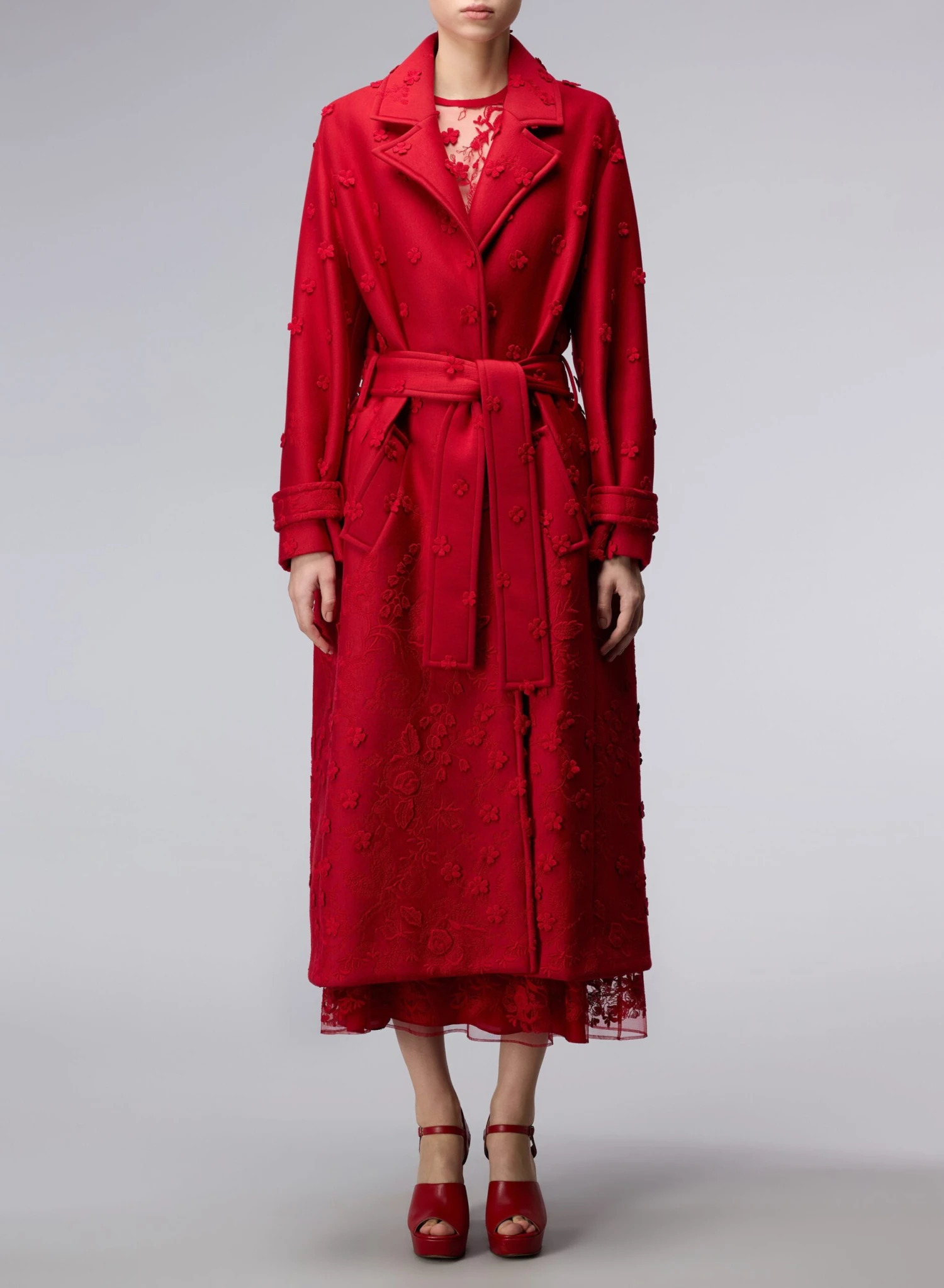 3D Embroidered Scuba Coat 1 3D Embroidered Scuba Coat