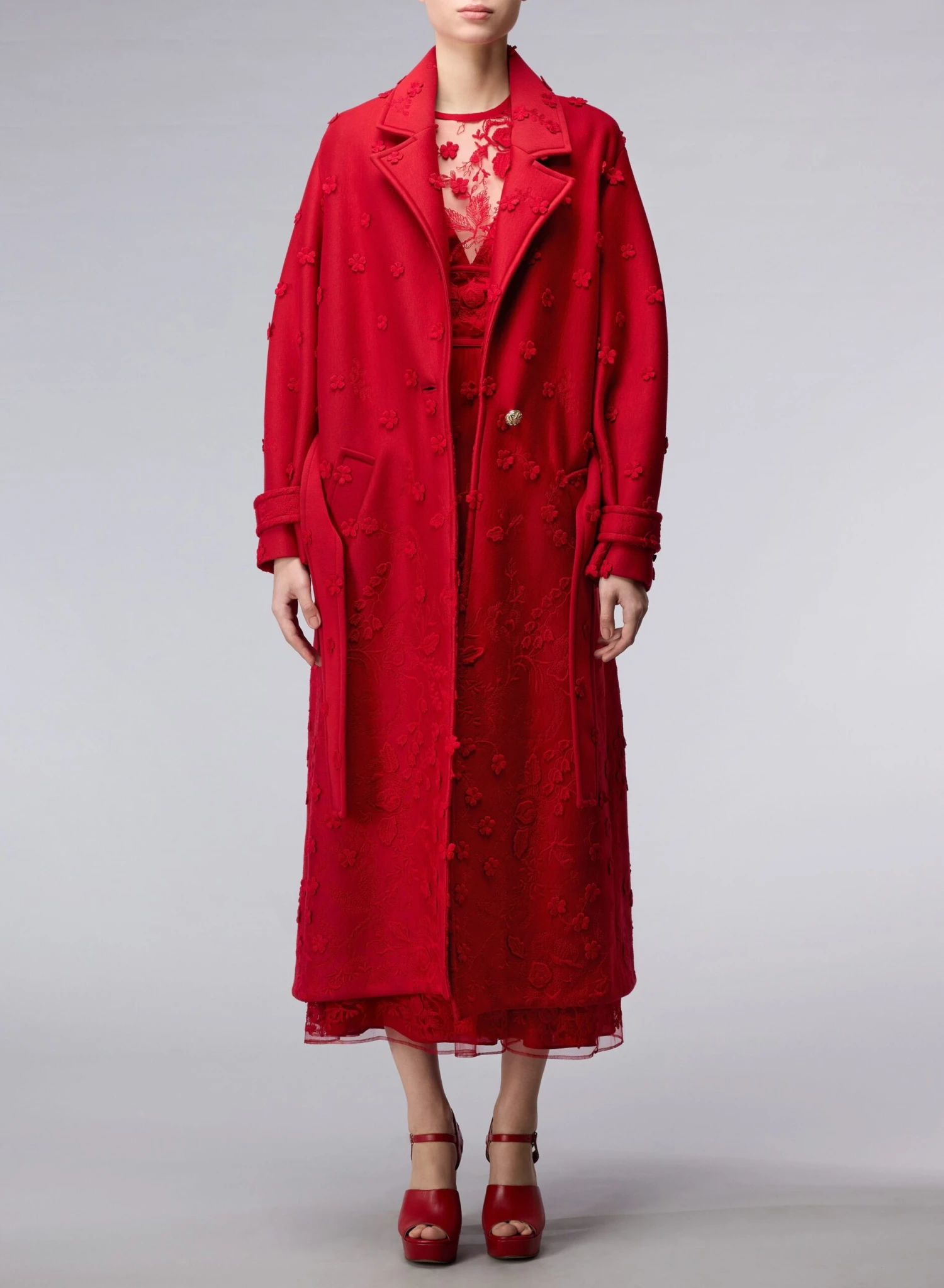 3D Embroidered Scuba Coat 2 3D Embroidered Scuba Coat - Image 2