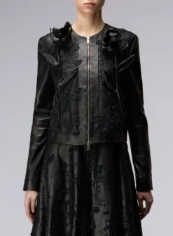 3D Embellished Leather Jacket -ELIESAAB SHOP 15353 BLACK 4 scaled