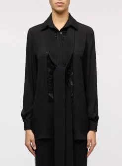 Embellished Crepe Shirt 7 Embellished Crepe Shirt -ELIESAAB SHOP 15411 BLACK 4 scaled
