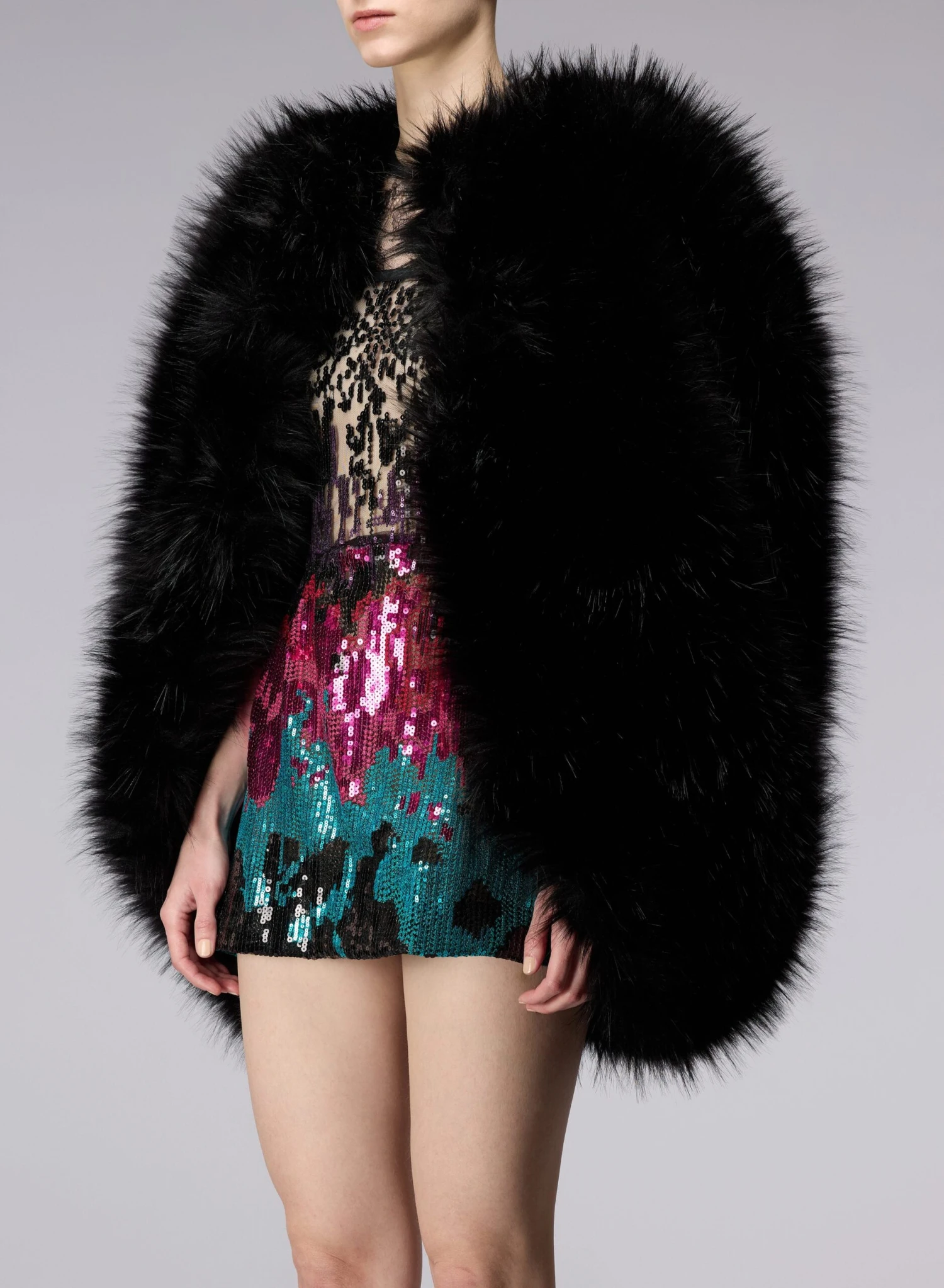 Oversized Faux-Fur Cape 2 Oversized Faux-Fur Cape - Image 2