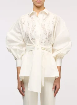 Lace Embroidered Cotton Shirt