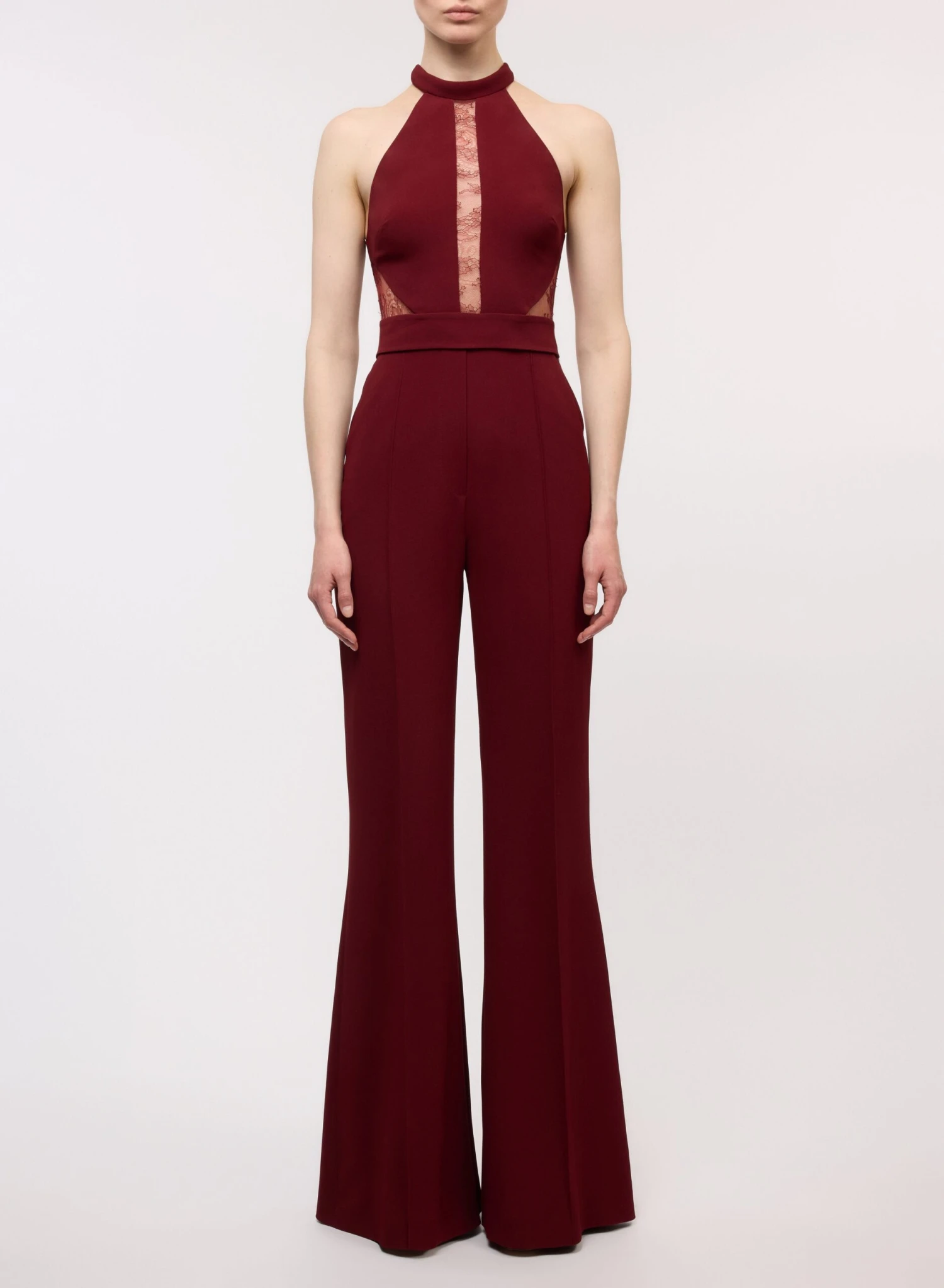 Crepe And Lace Jumpsuit With Cape 4 Crepe And Lace Jumpsuit With Cape - Image 4