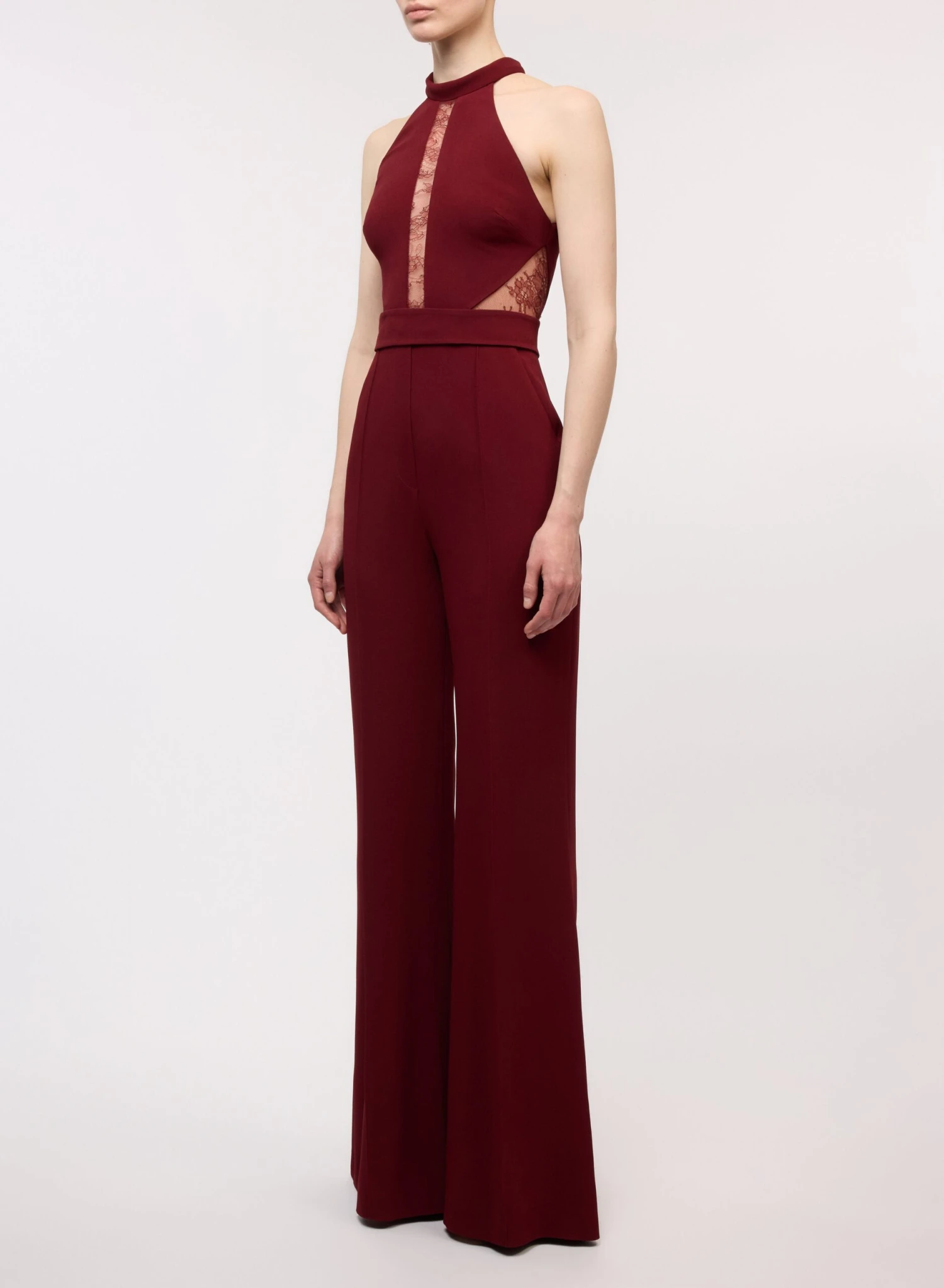 Crepe And Lace Jumpsuit With Cape 5 Crepe And Lace Jumpsuit With Cape - Image 5