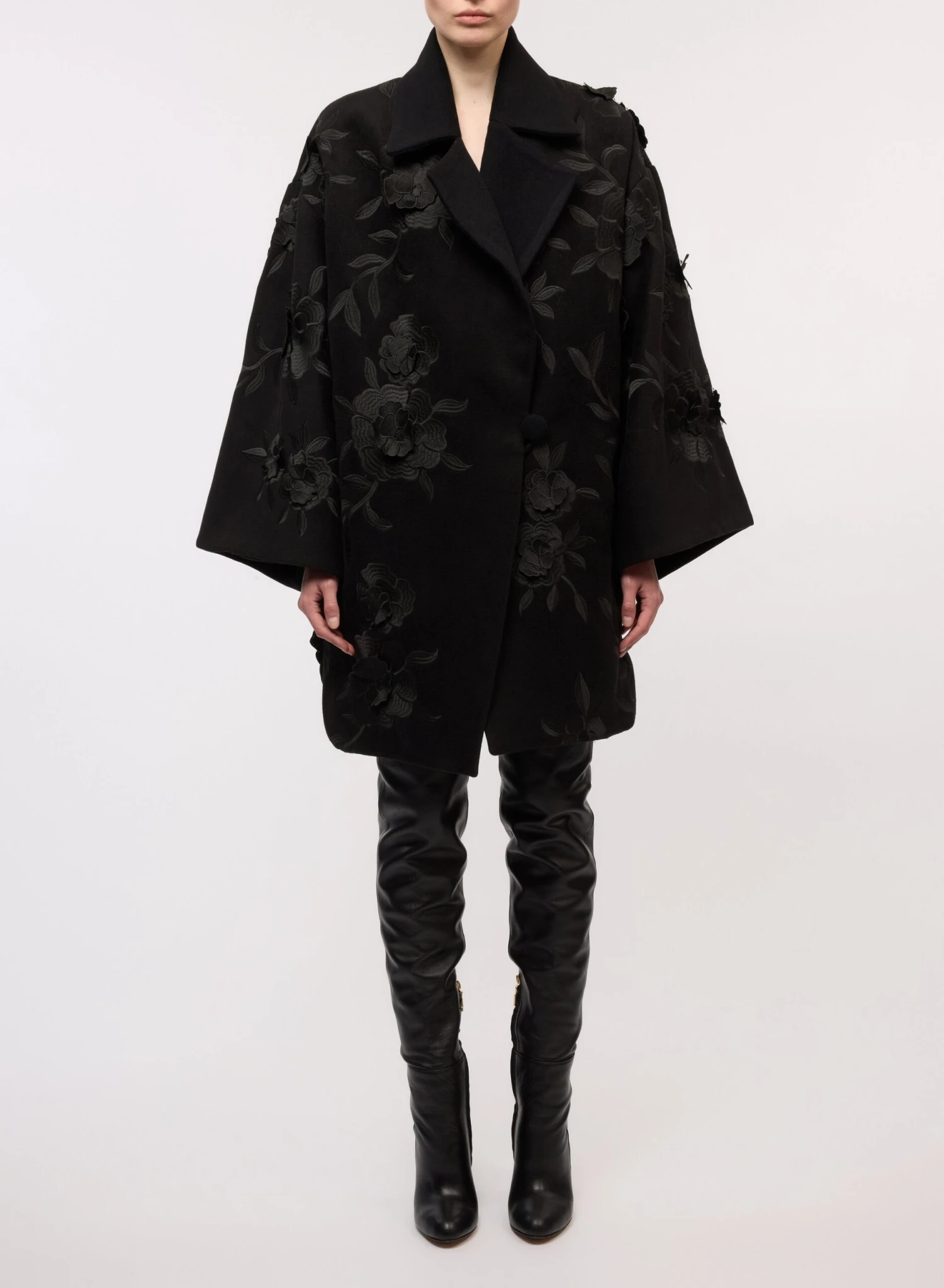 Embroidered Short Coat In Wool 1 Embroidered Short Coat In Wool