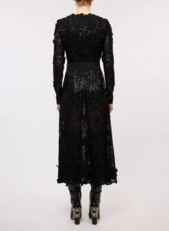 Sequin Embroidered Midi Dress 5 Sequin Embroidered Midi Dress -ELIESAAB SHOP 15669 BLACK 3