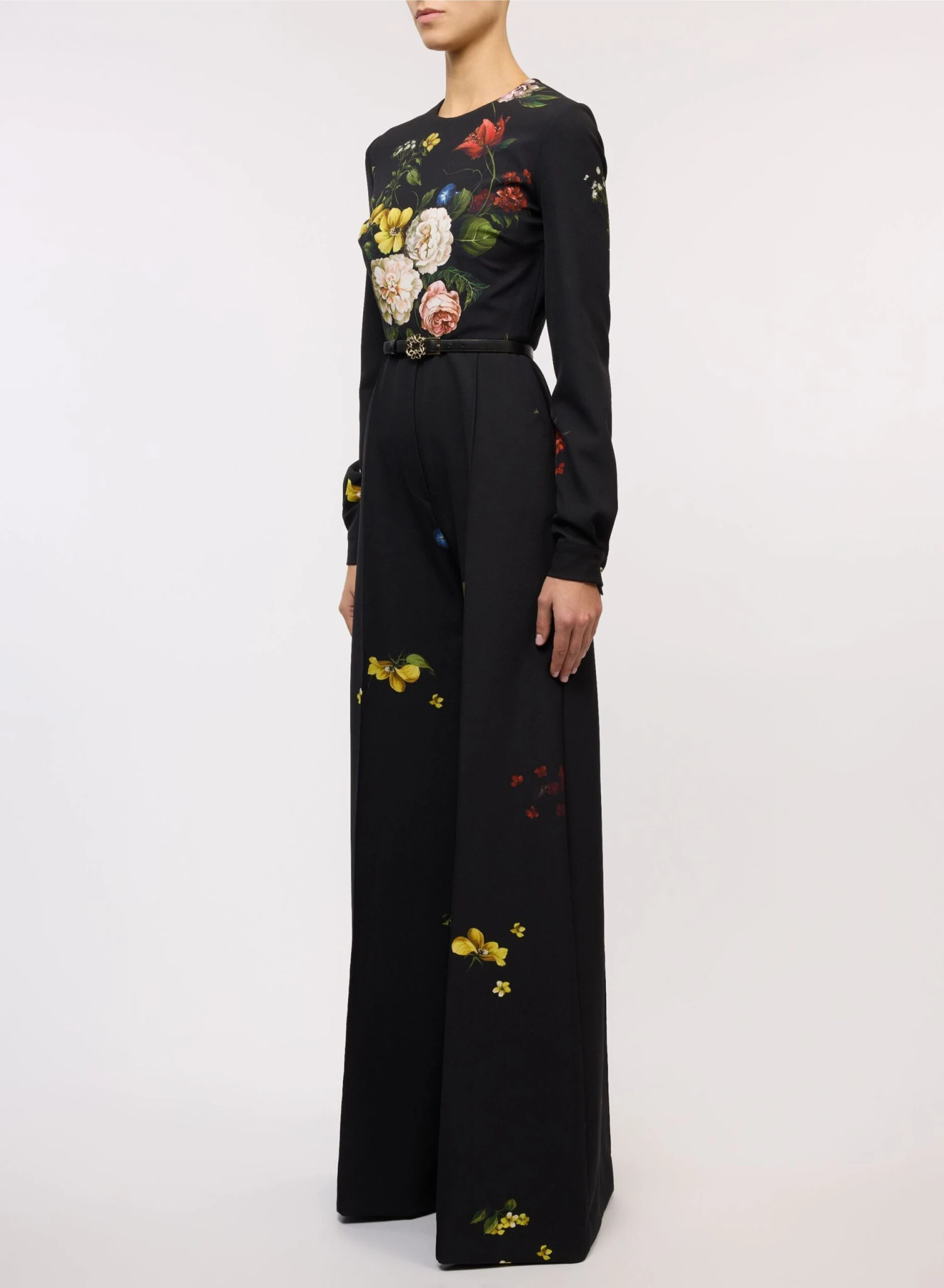 Flower Print Flared Jumpsuit 2 Flower Print Flared Jumpsuit - Image 2