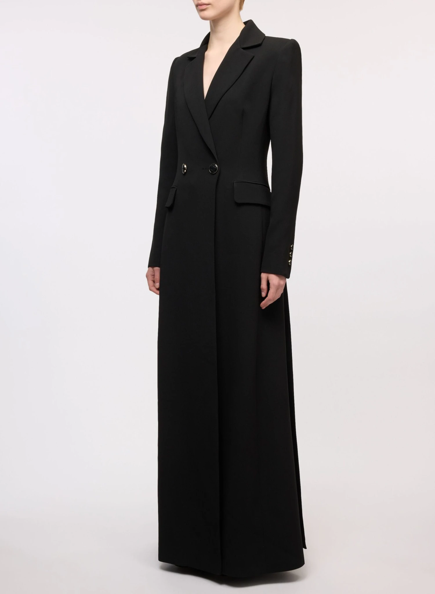 Double-Breasted Crepe Coat 2 Double-Breasted Crepe Coat - Image 2