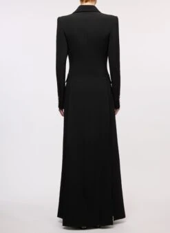 Double-Breasted Crepe Coat 5 Double-Breasted Crepe Coat -ELIESAAB SHOP 15796 BLACK 3