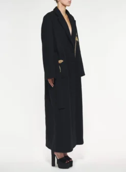 Gold Foliage Embroidered Wool Coat -ELIESAAB SHOP C0001EWC001 BLACK 2 scaled