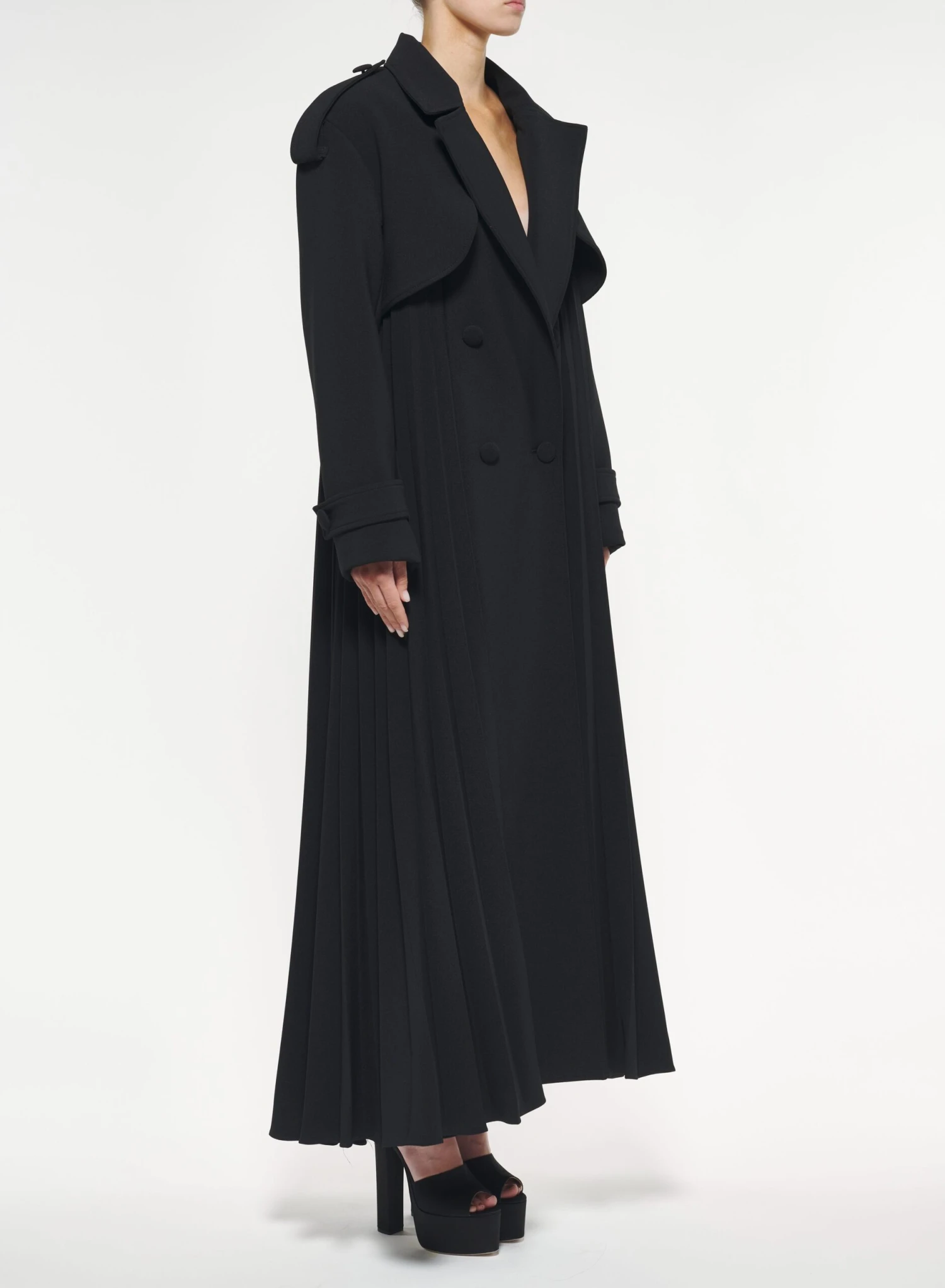 Double-Breasted Pleated Coat 6 Double-Breasted Pleated Coat - Image 6