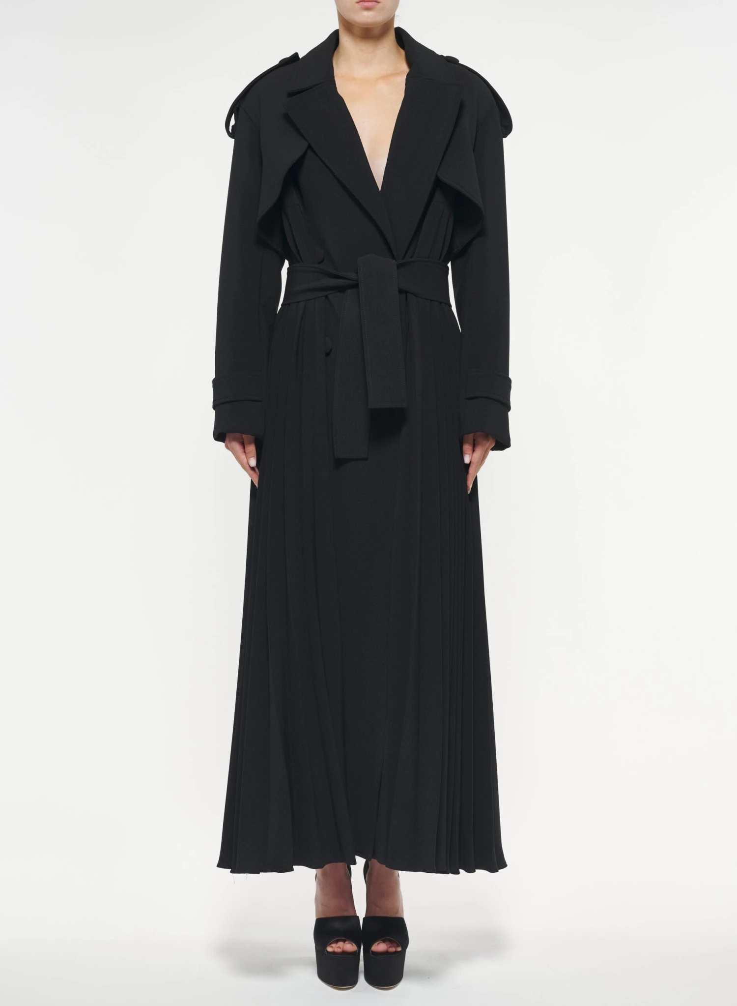 Double-Breasted Pleated Coat 1 Double-Breasted Pleated Coat