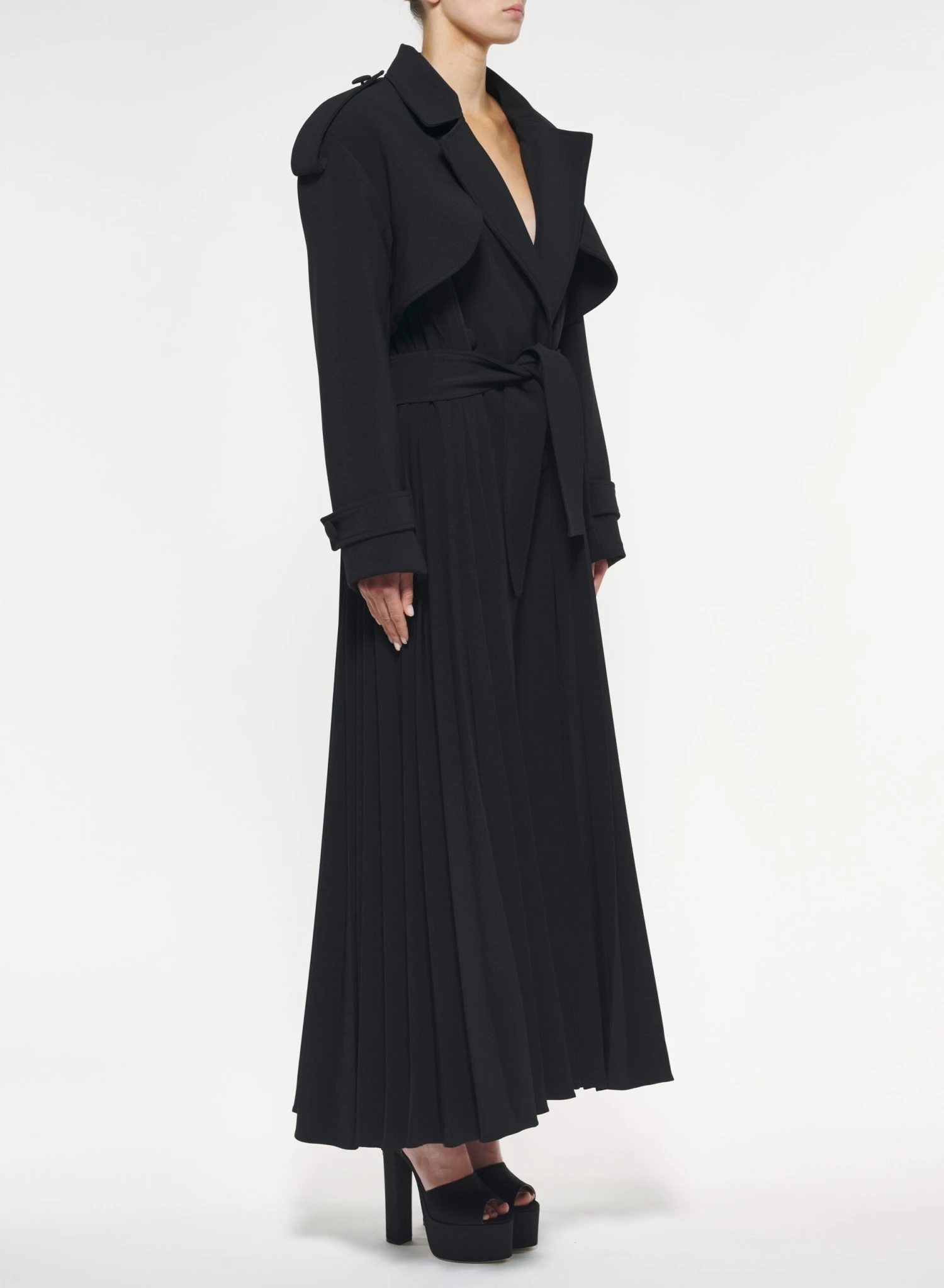 Double-Breasted Pleated Coat 3 Double-Breasted Pleated Coat - Image 3