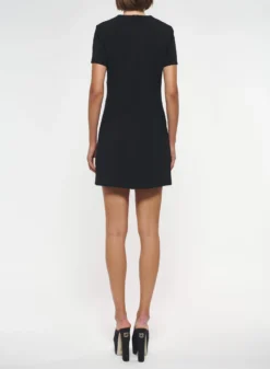 Short Dress With Crystal Monogram 5 Short Dress With Crystal Monogram -ELIESAAB SHOP D0002CD001 BLACK 3 scaled