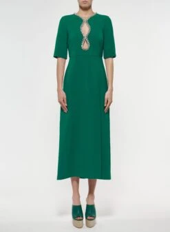 Crystal Embellished Midi Dress