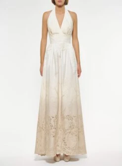 Poplin Dress With Cutwork Embroidery