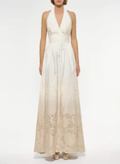 Poplin Dress With Cutwork Embroidery