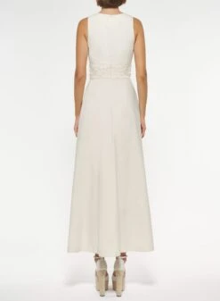 Poplin Dress With Side Pockets -ELIESAAB SHOP D0020EPO000 POWDER 20WHITE 3