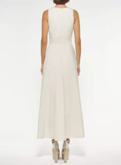 Poplin Dress With Side Pockets 5 Poplin Dress With Side Pockets -ELIESAAB SHOP D0020EPO000 POWDER 20WHITE 3 scaled