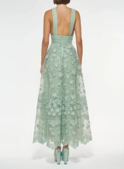 3D Floral Embroidered Long Dress -ELIESAAB SHOP D0030TU001 AQUAMARINE 3 scaled